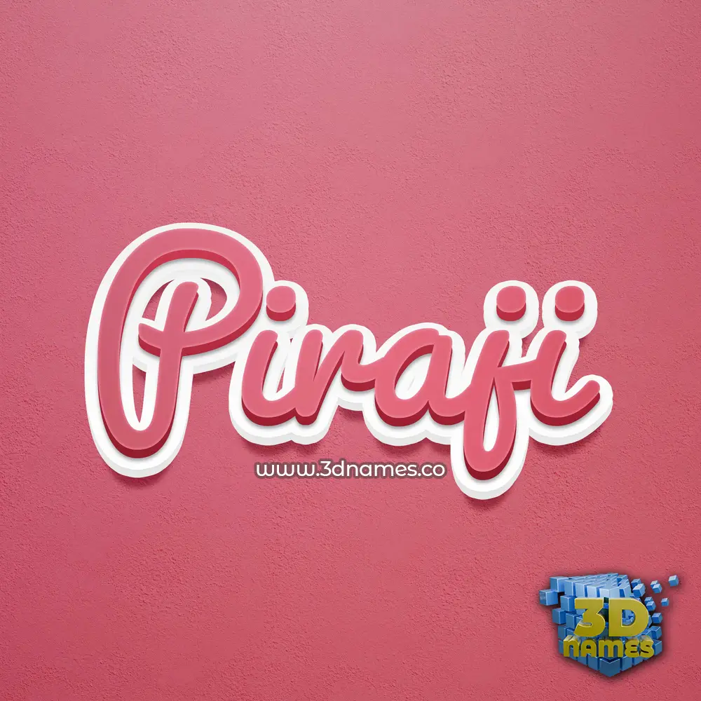 piraji in Red Scribble style - 3D name wallpaper