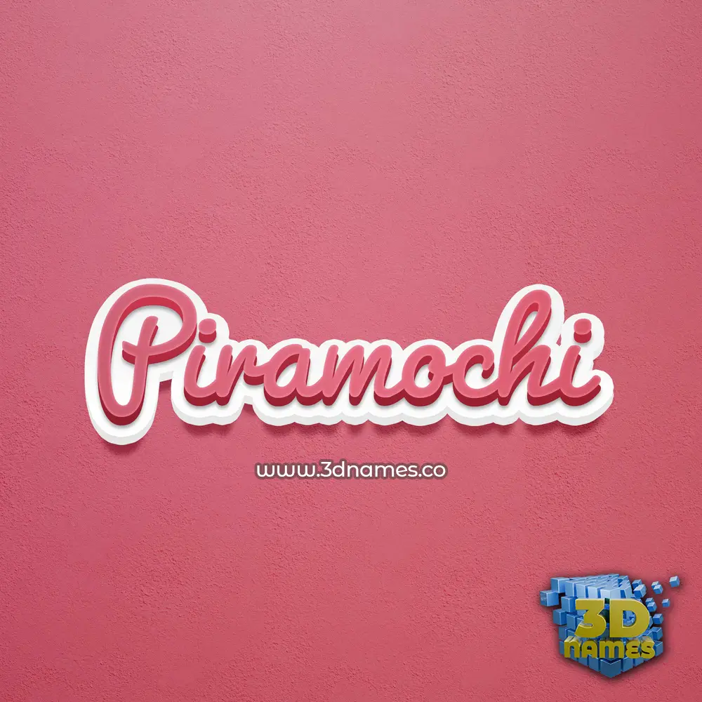 piramochi in Red Scribble style - 3D name wallpaper
