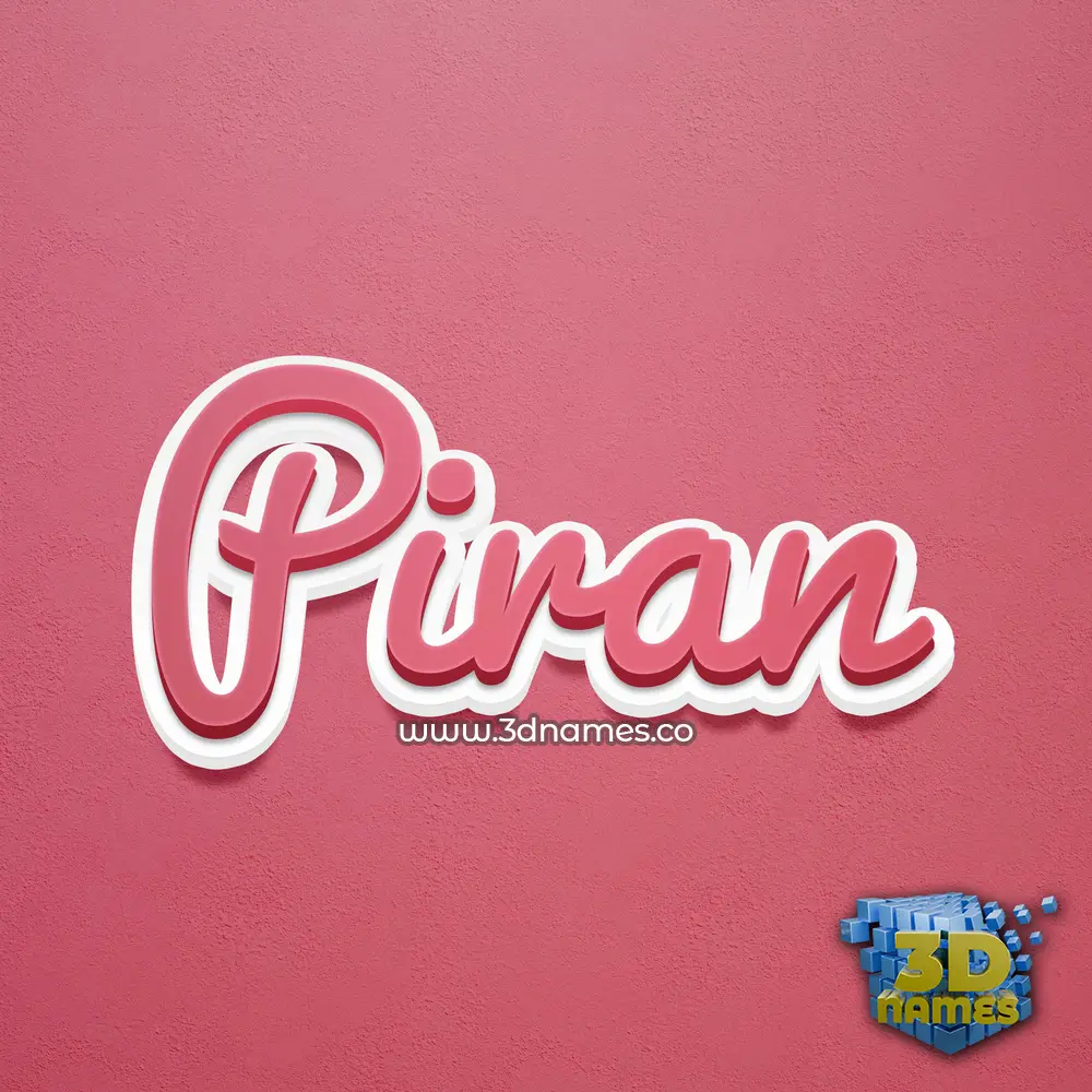 piran in Red Scribble style - 3D name wallpaper