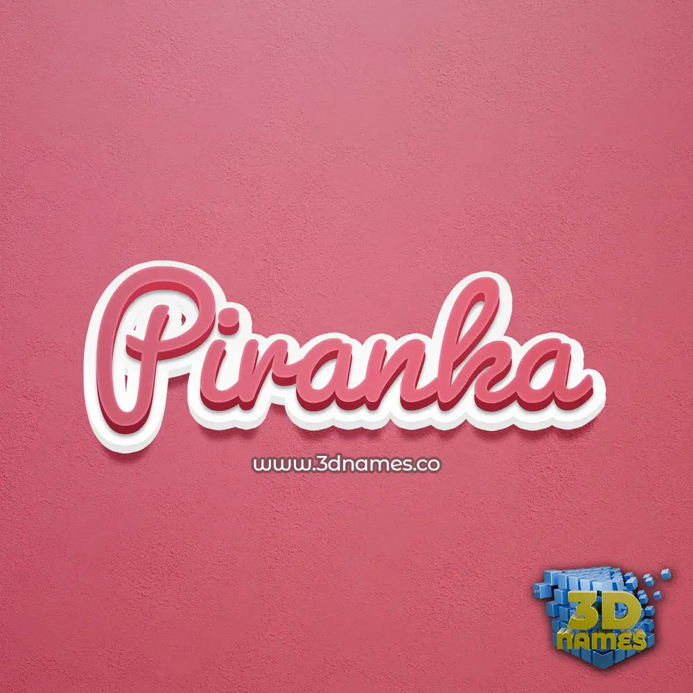 piranka in Red Scribble style - 3D name wallpaper