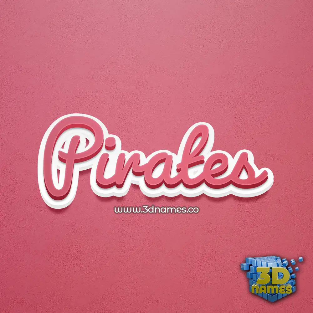 pirates in Red Scribble style - 3D name wallpaper