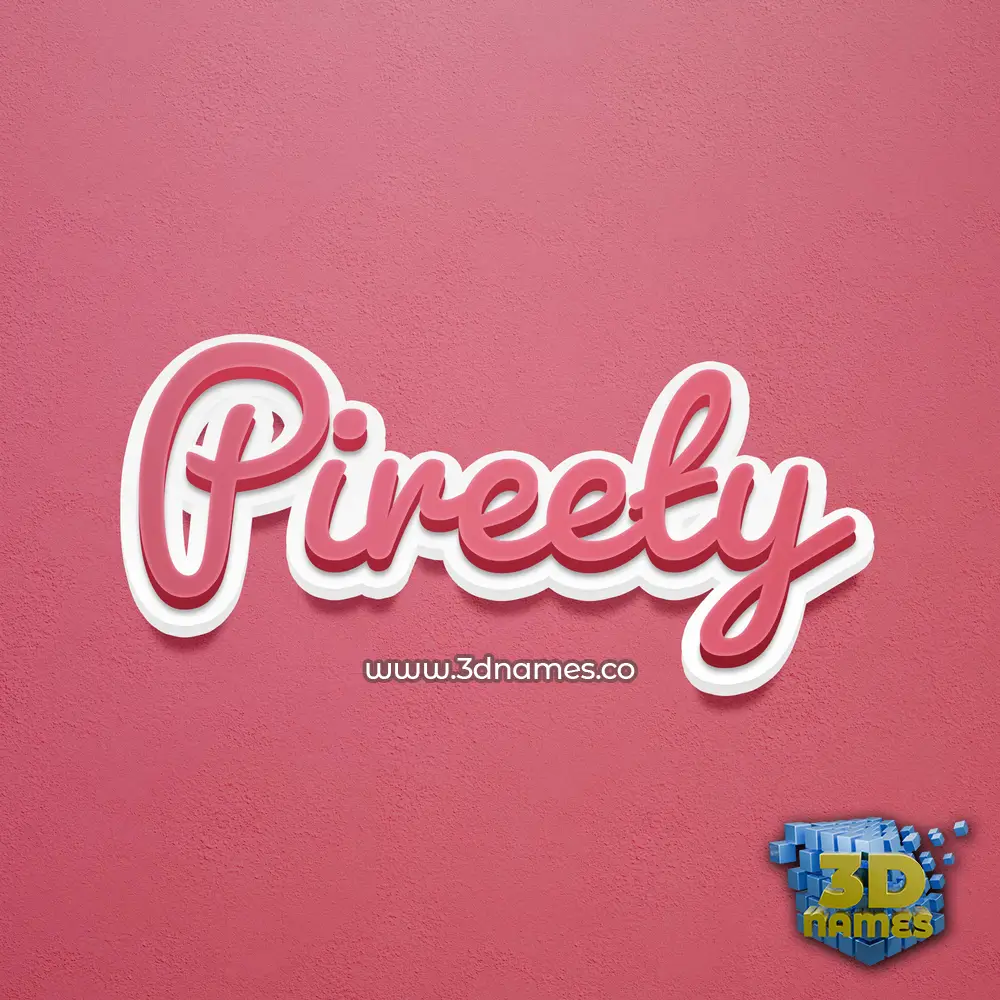 pireety in Red Scribble style - 3D name wallpaper