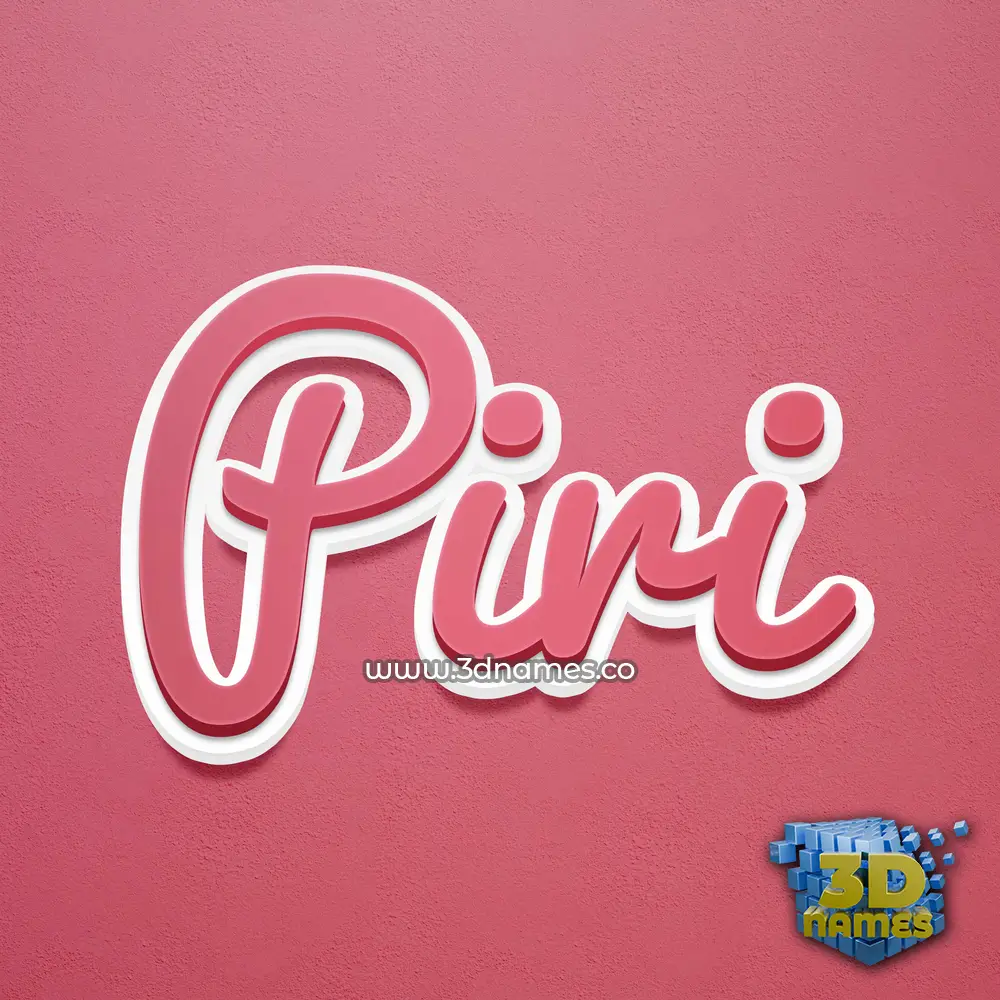 piri in Red Scribble style - 3D name wallpaper