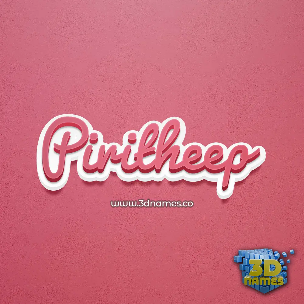 piritheep in Red Scribble style - 3D name wallpaper