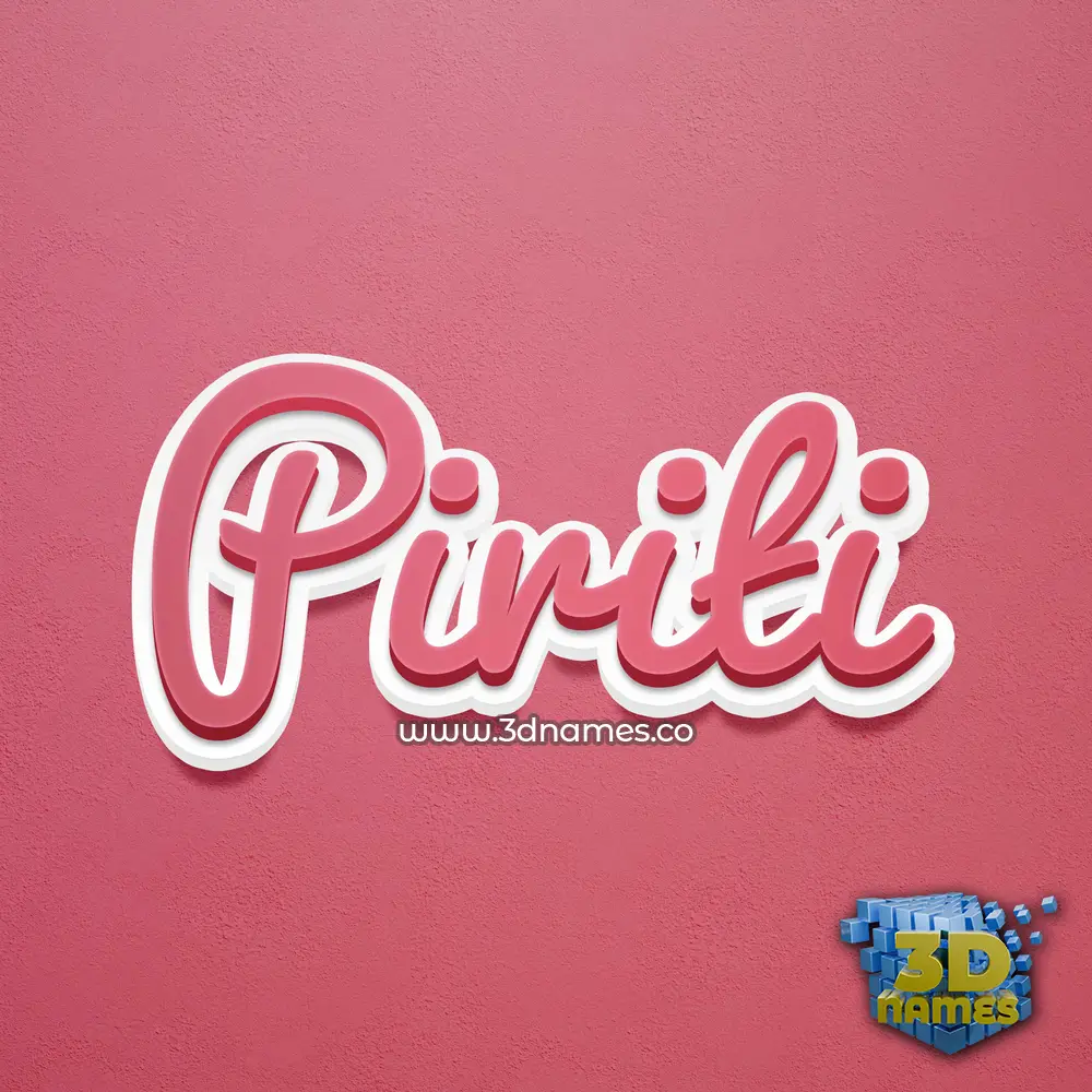 piriti in Red Scribble style - 3D name wallpaper