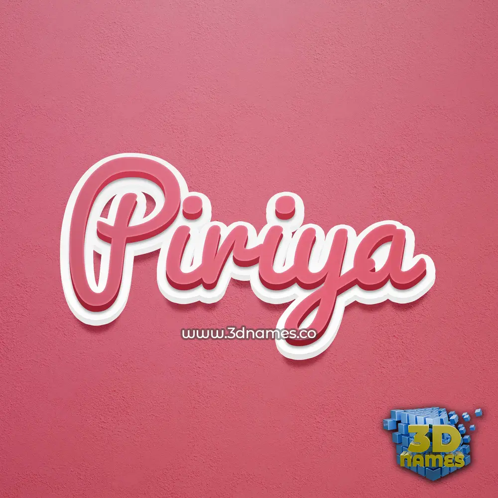 piriya in Red Scribble style - 3D name wallpaper