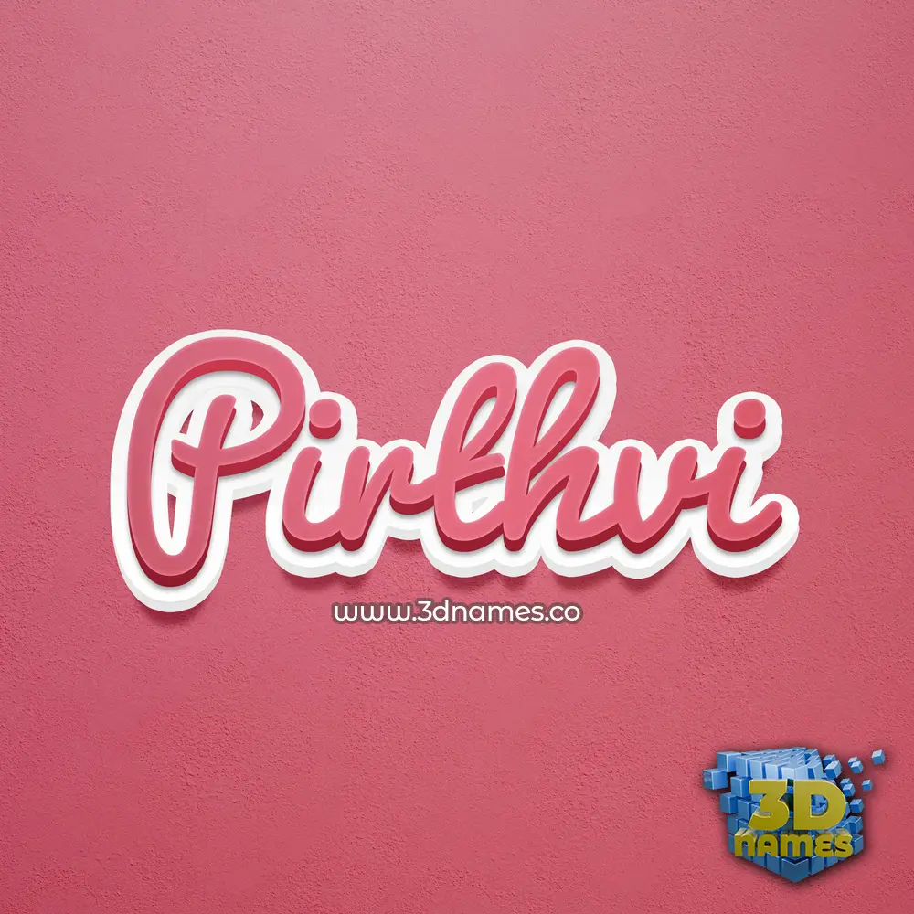 pirthvi in Red Scribble style - 3D name wallpaper