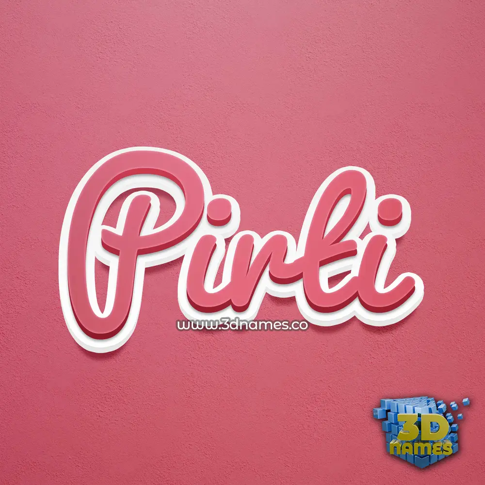 pirti in Red Scribble style - 3D name wallpaper