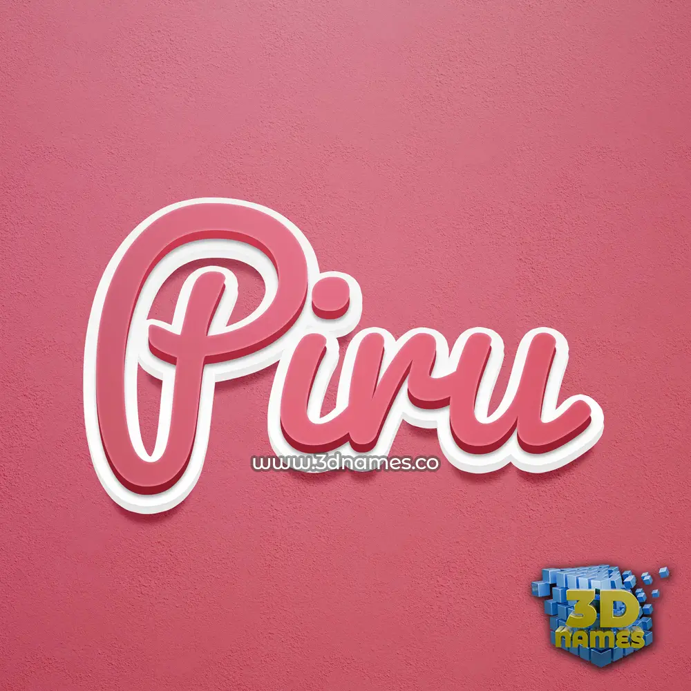 piru in Red Scribble style - 3D name wallpaper