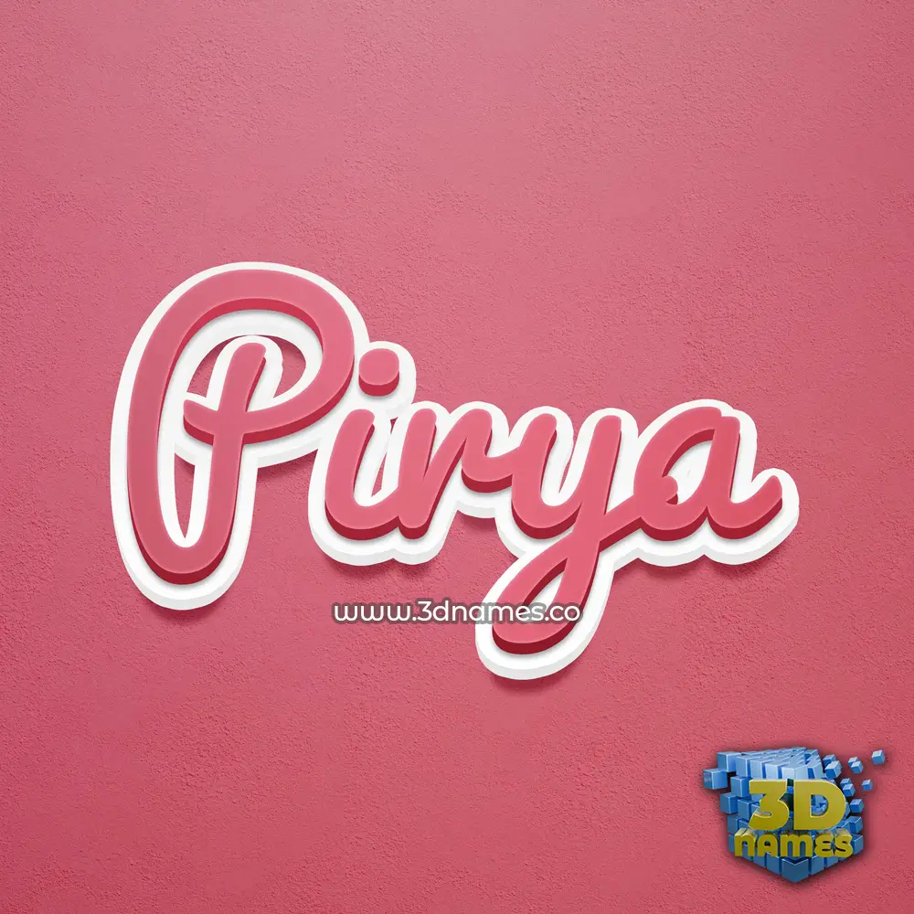 pirya in Red Scribble style - 3D name wallpaper