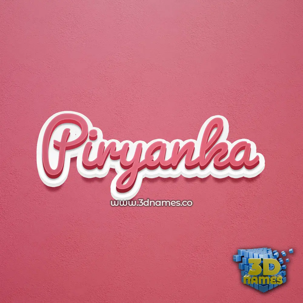 piryanka in Red Scribble style - 3D name wallpaper