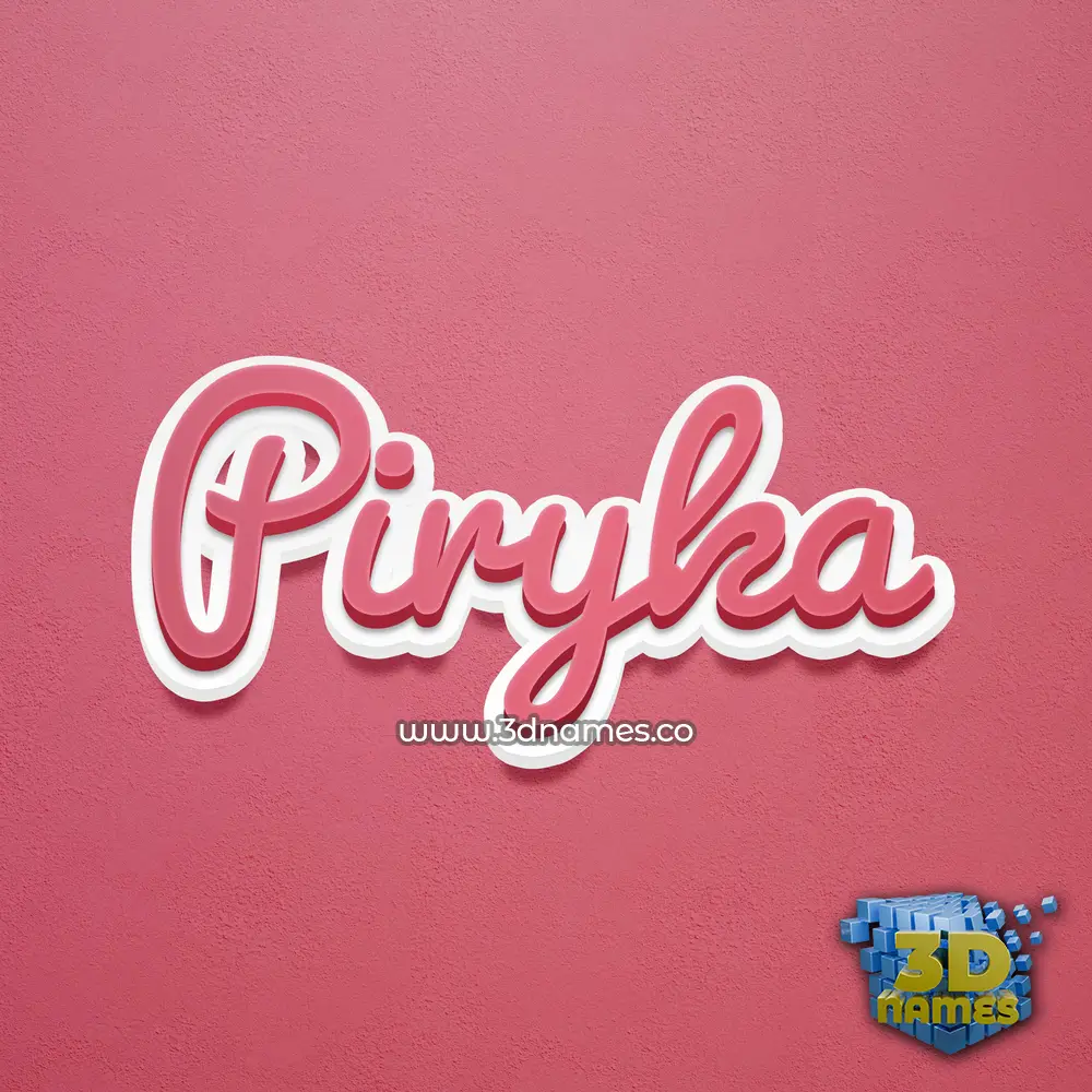 piryka in Red Scribble style - 3D name wallpaper