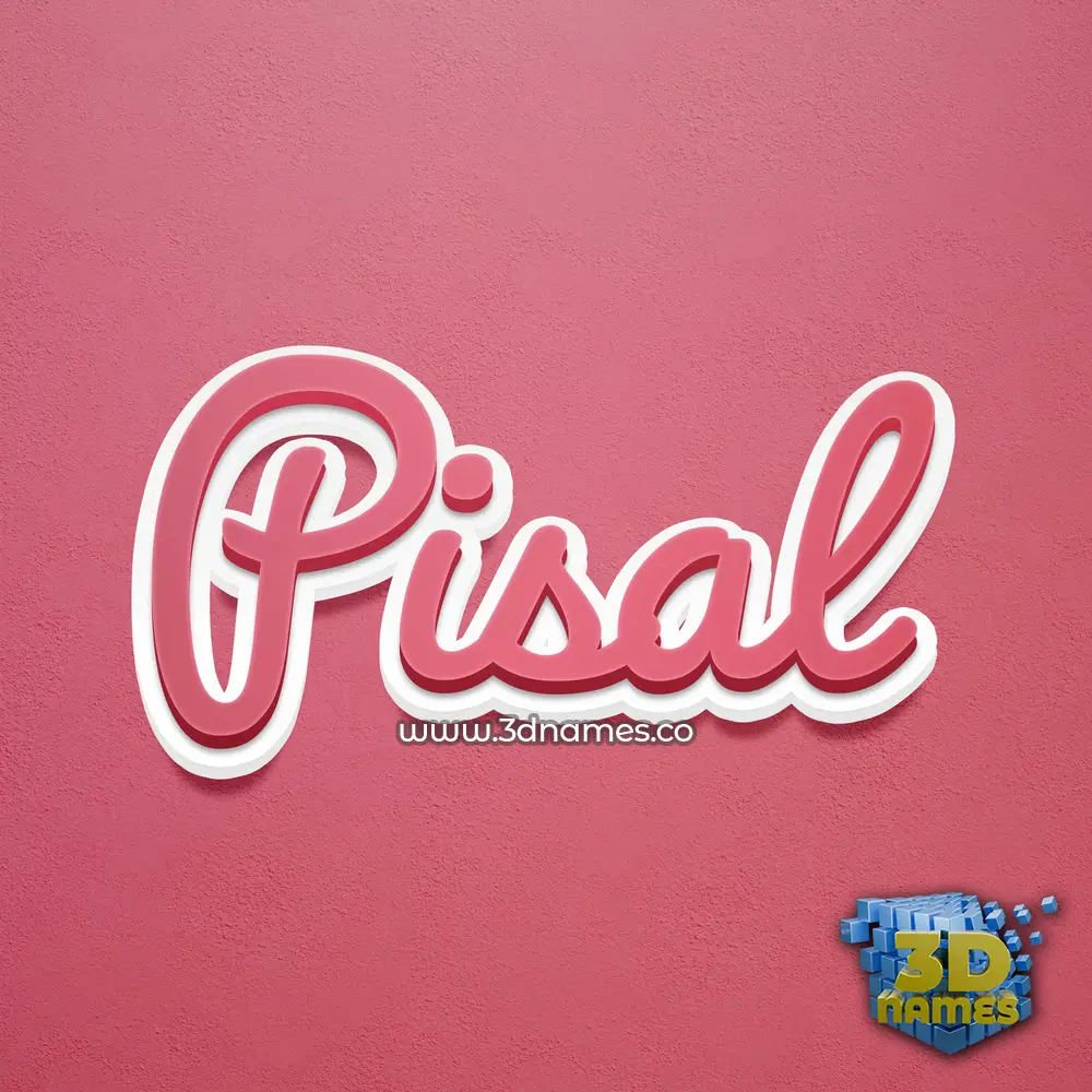 pisal in Red Scribble style - 3D name wallpaper
