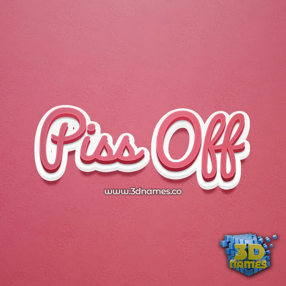 piss off in Red Scribble style - 3D name wallpaper