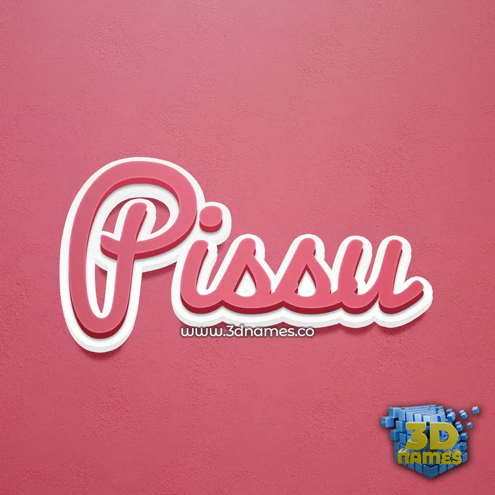 pissu in Red Scribble style - 3D name wallpaper