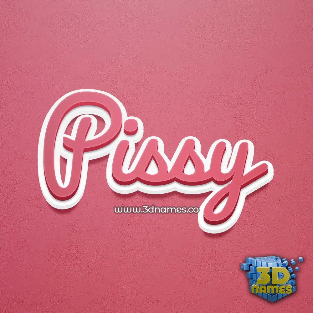 pissy in Red Scribble style - 3D name wallpaper