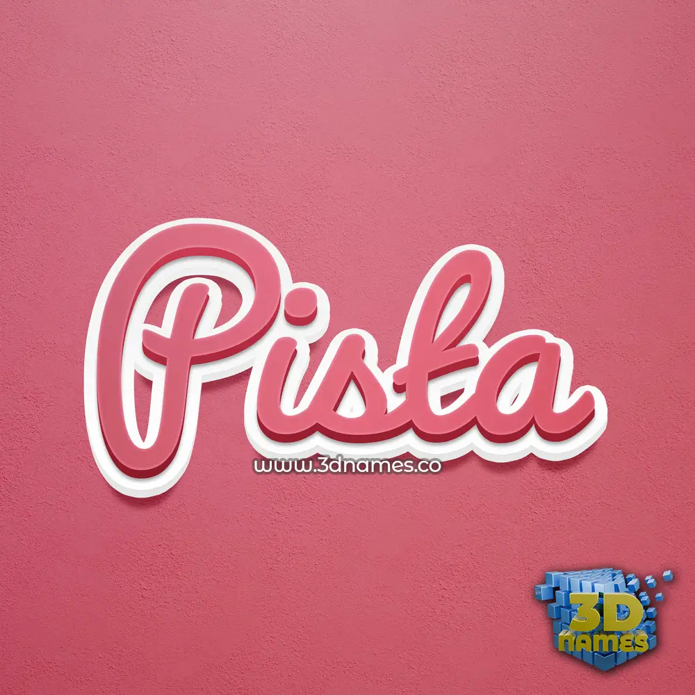 pista in Red Scribble style - 3D name wallpaper