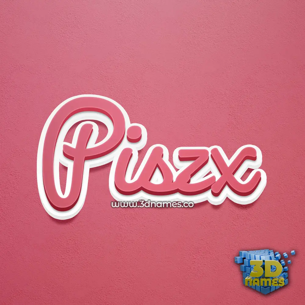 piszx in Red Scribble style - 3D name wallpaper