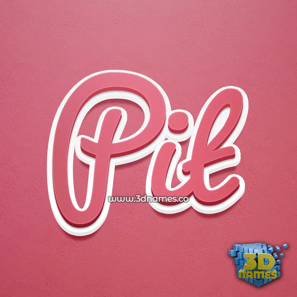pit in Red Scribble style - 3D name wallpaper