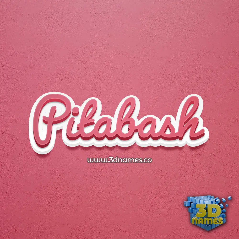 pitabash in Red Scribble style - 3D name wallpaper
