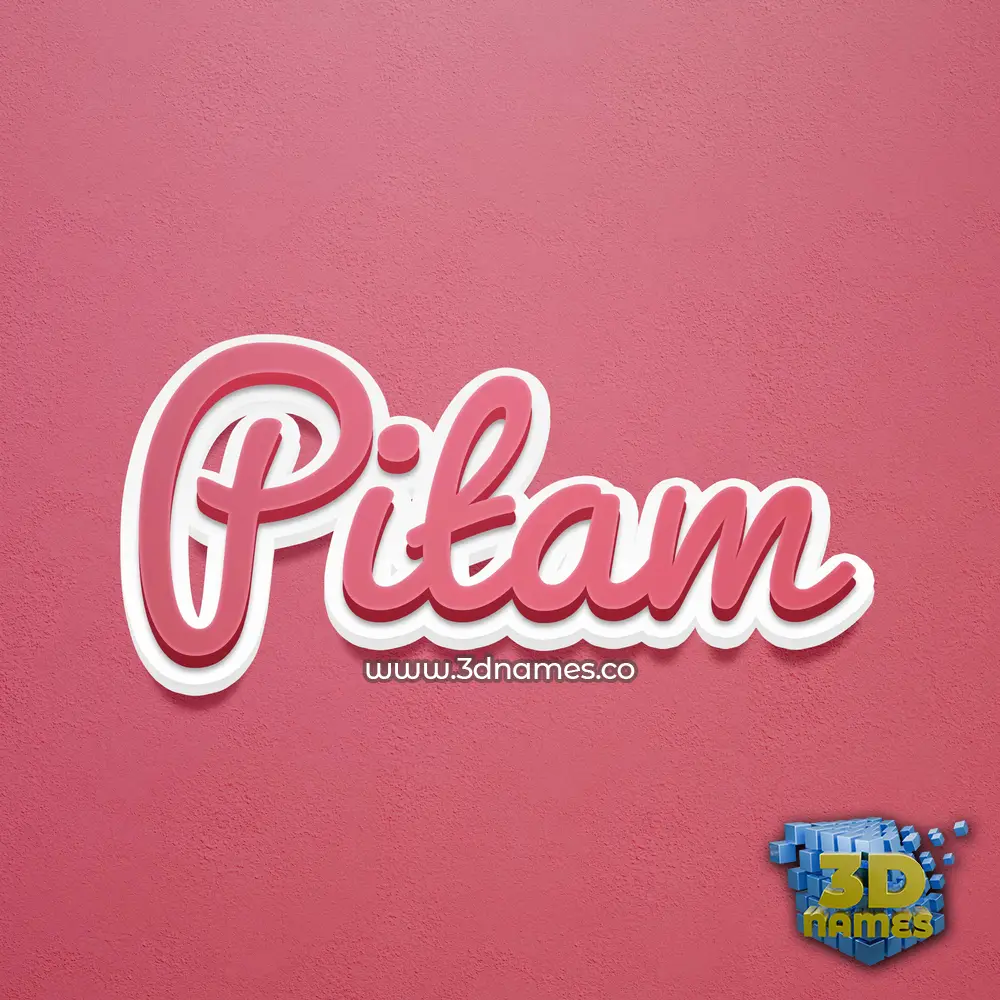 pitam in Red Scribble style - 3D name wallpaper