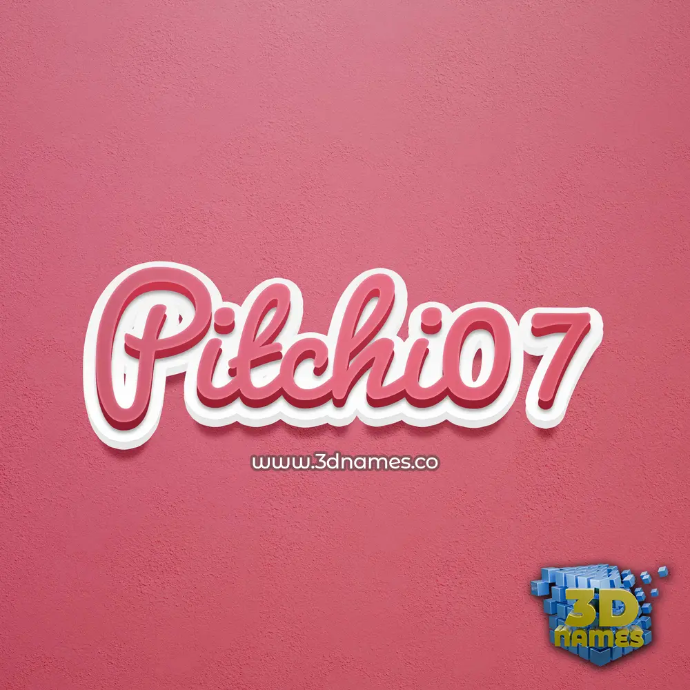 pitchi07 in Red Scribble style - 3D name wallpaper