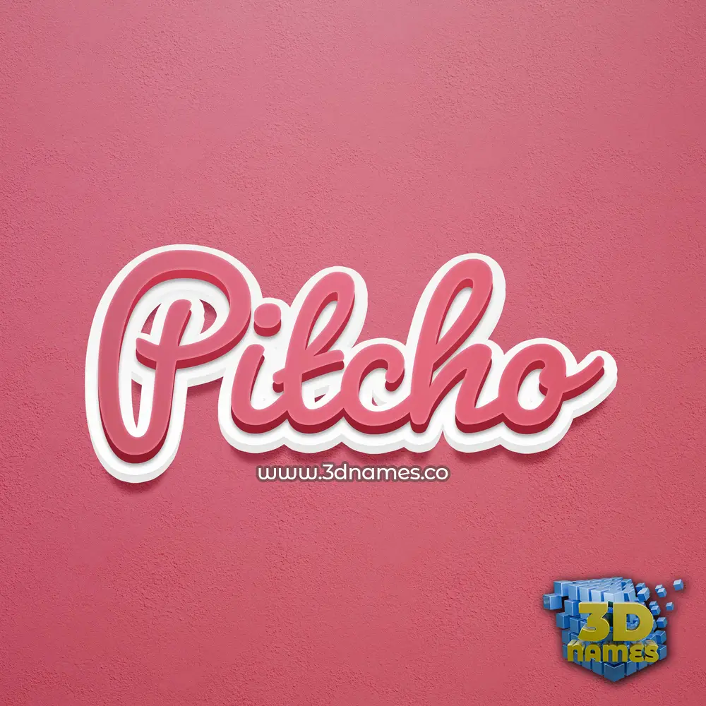 pitcho in Red Scribble style - 3D name wallpaper