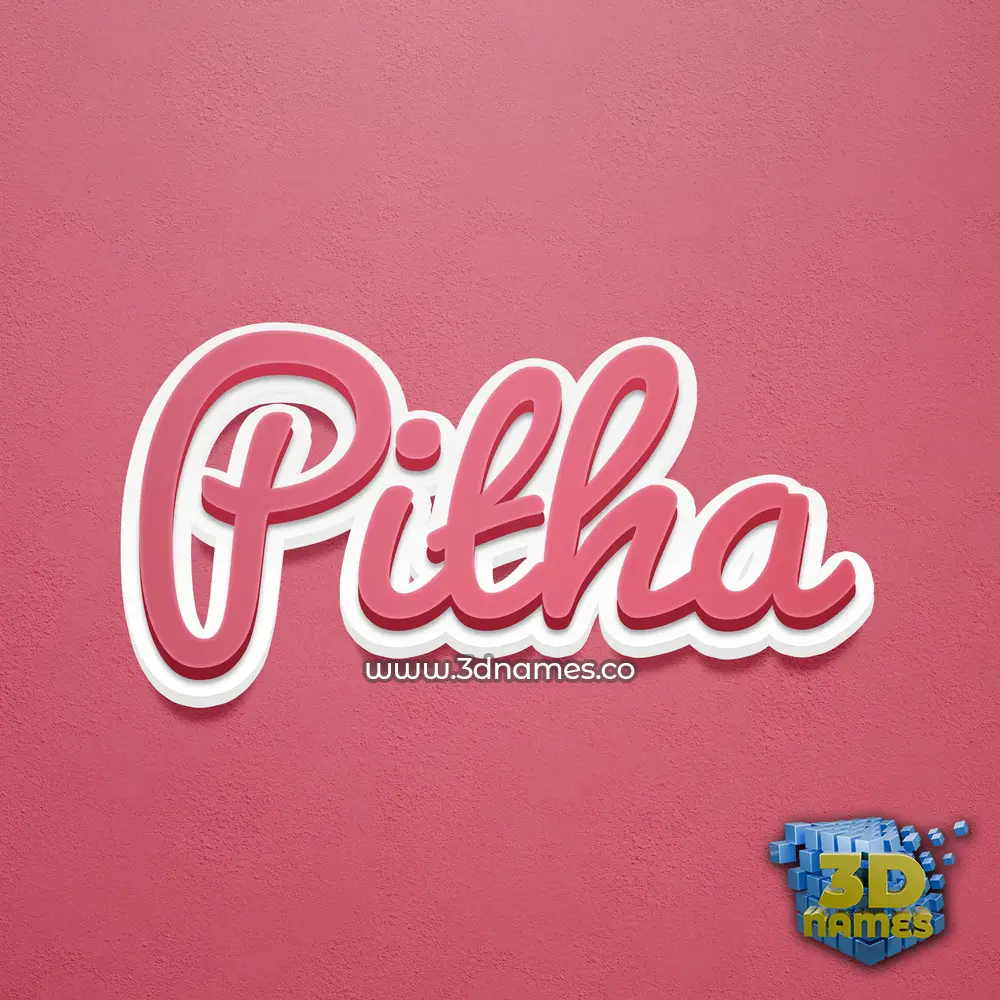 pitha in Red Scribble style - 3D name wallpaper