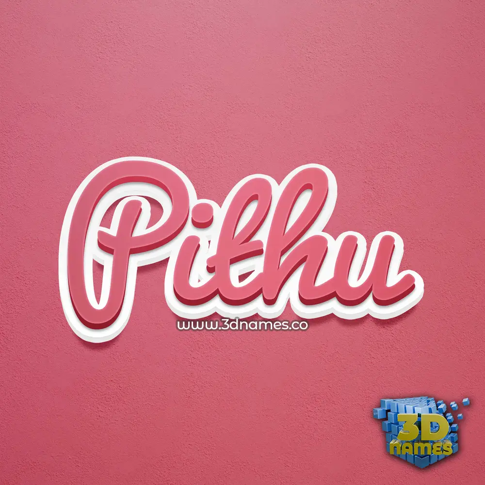 pithu in Red Scribble style - 3D name wallpaper