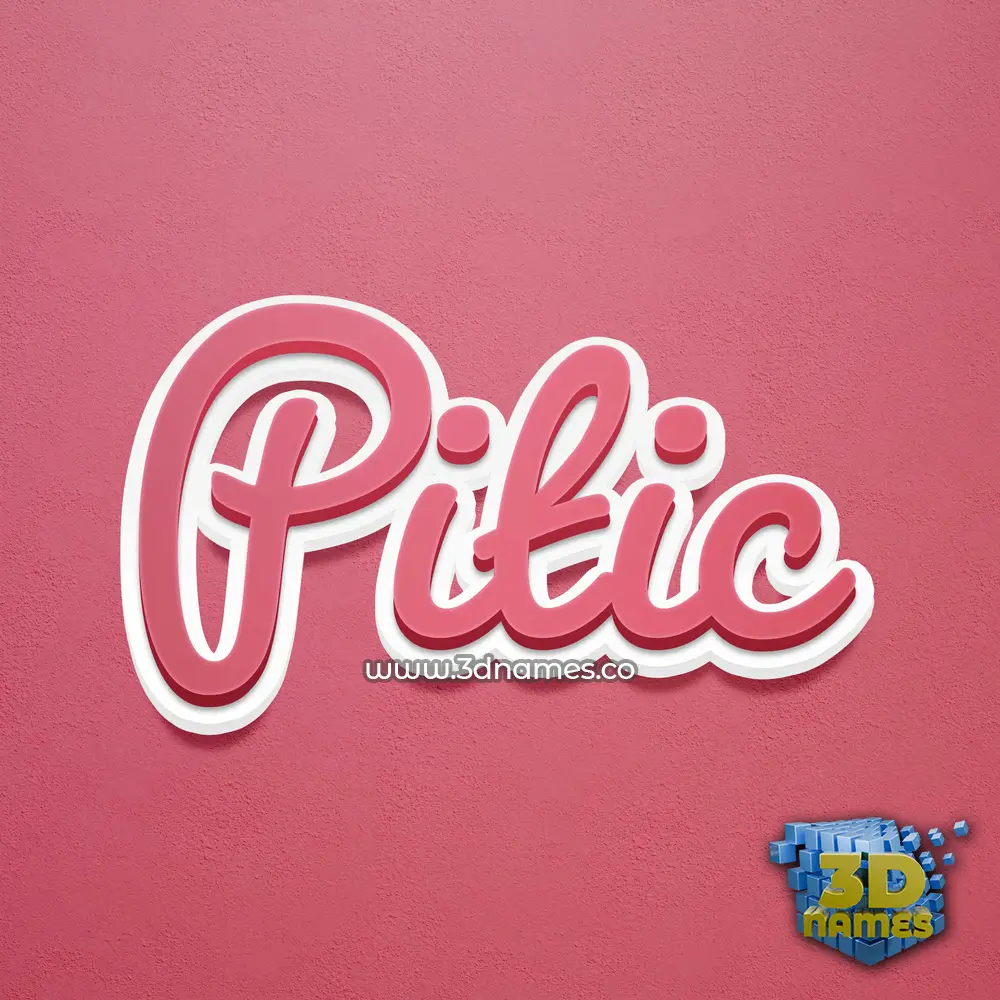 pitic in Red Scribble style - 3D name wallpaper