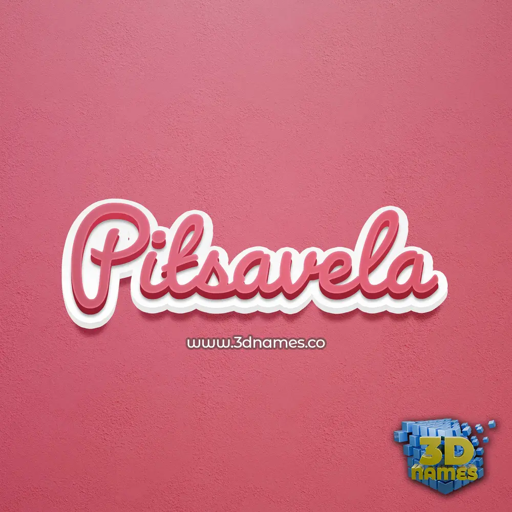 pitsavela in Red Scribble style - 3D name wallpaper