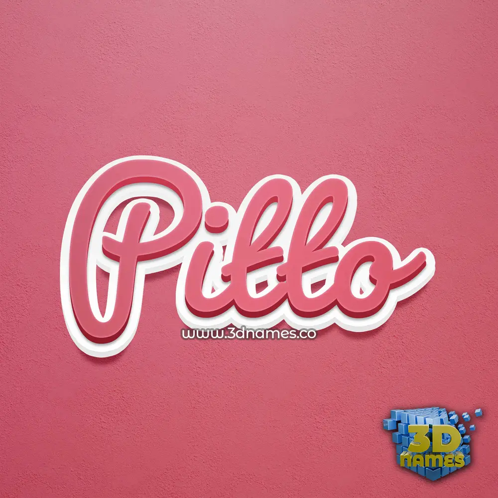 pitto in Red Scribble style - 3D name wallpaper