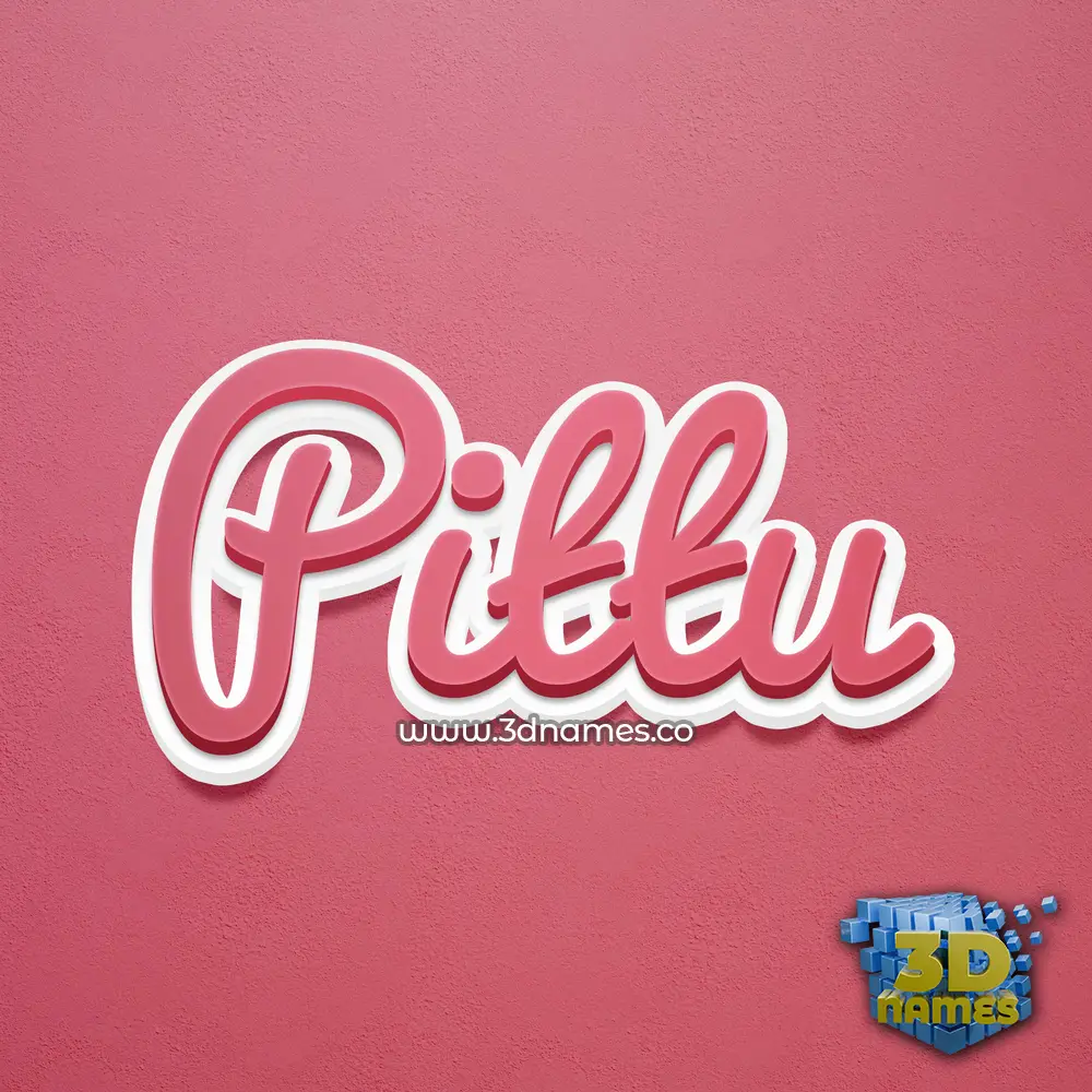 pittu in Red Scribble style - 3D name wallpaper