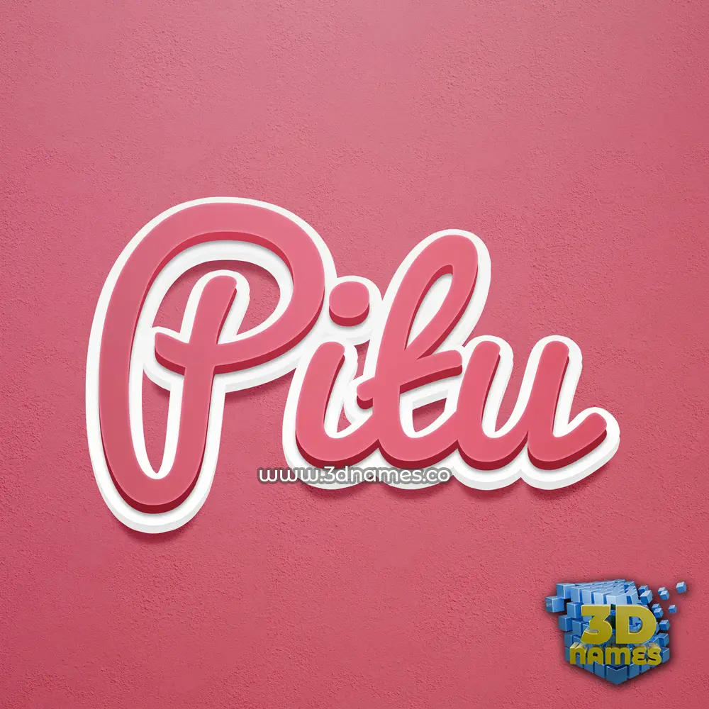 pitu in Red Scribble style - 3D name wallpaper