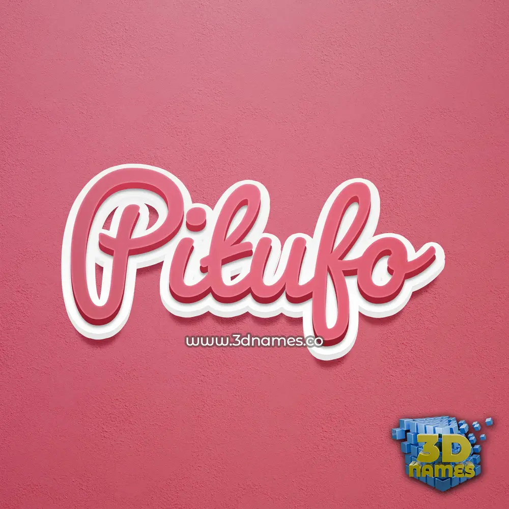 pitufo in Red Scribble style - 3D name wallpaper