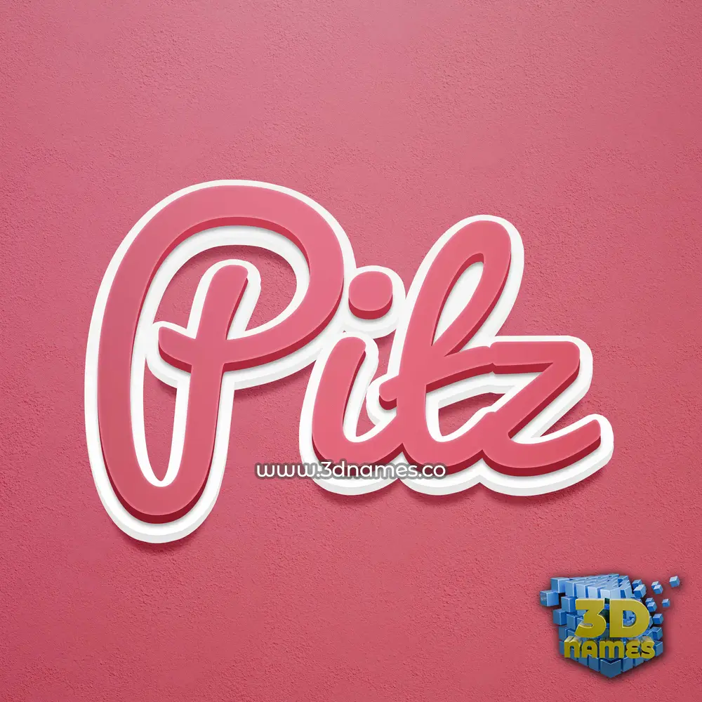 pitz in Red Scribble style - 3D name wallpaper