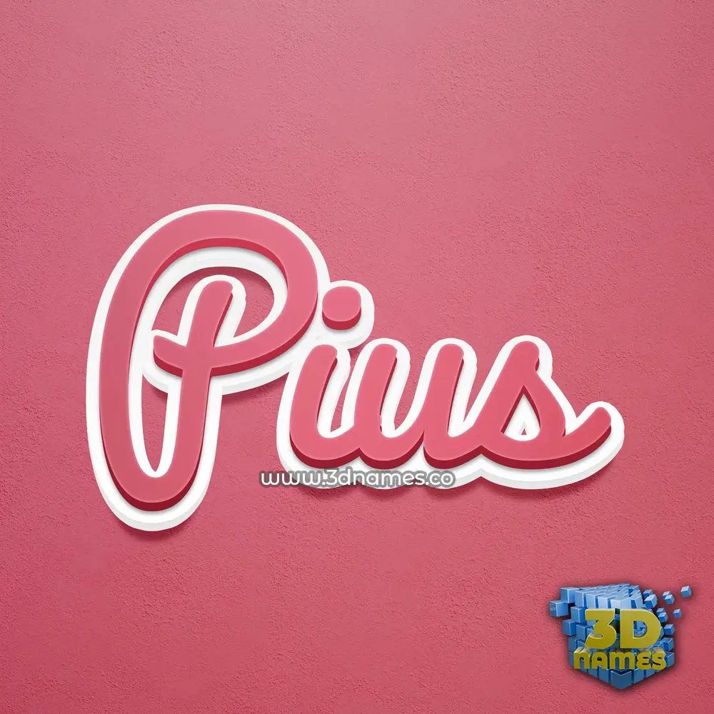 pius in Red Scribble style - 3D name wallpaper