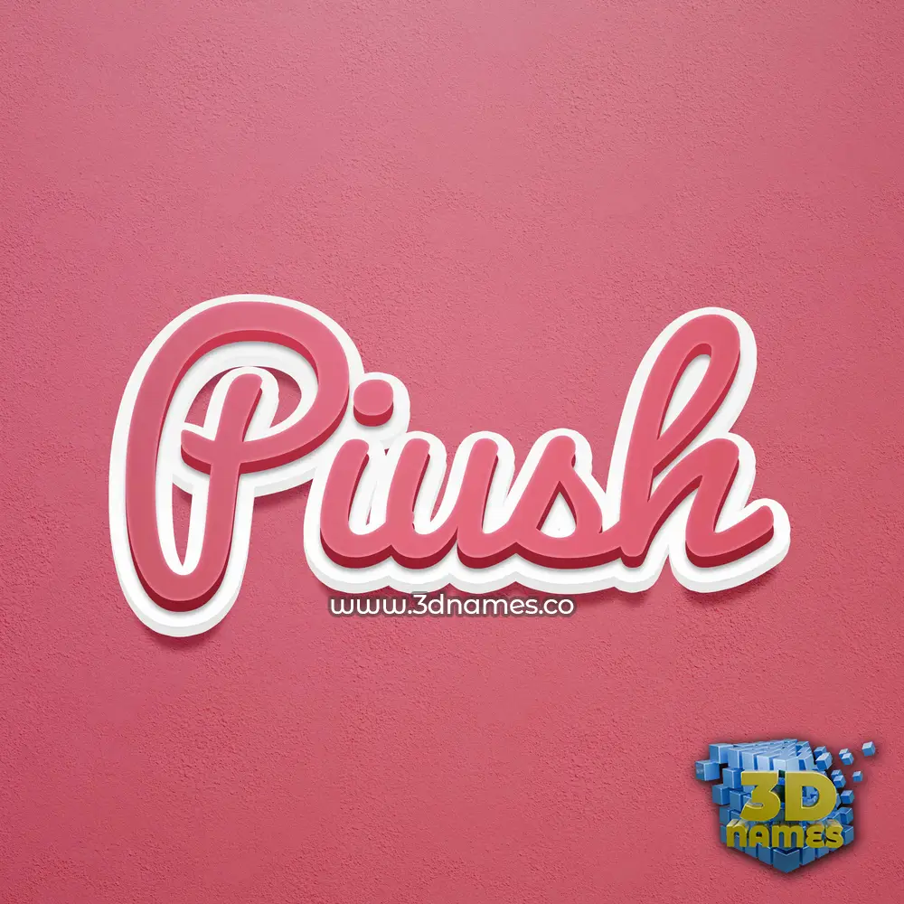 piush in Red Scribble style - 3D name wallpaper