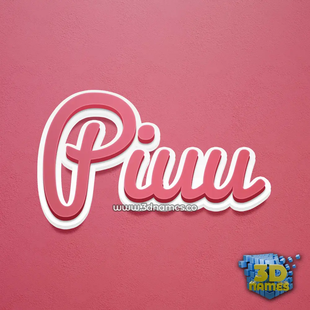 piuu in Red Scribble style - 3D name wallpaper