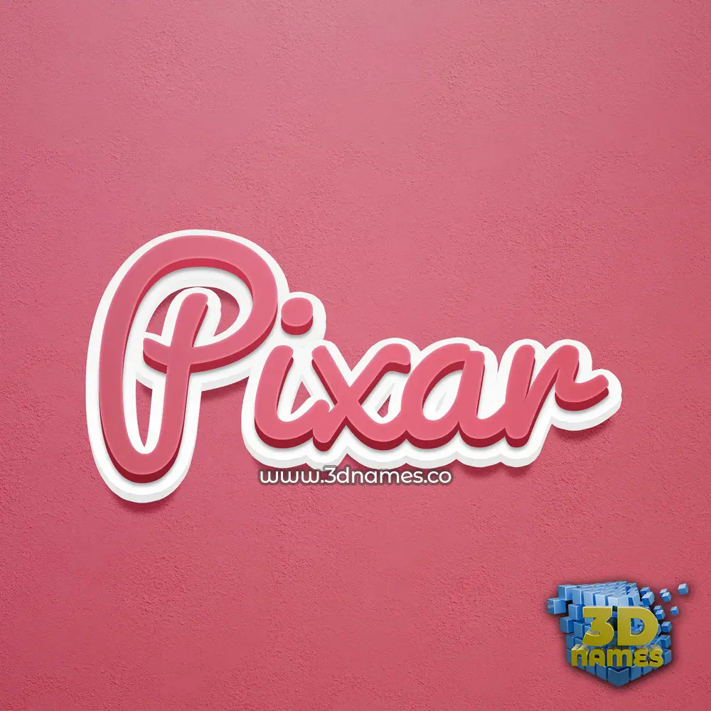 pixar in Red Scribble style - 3D name wallpaper