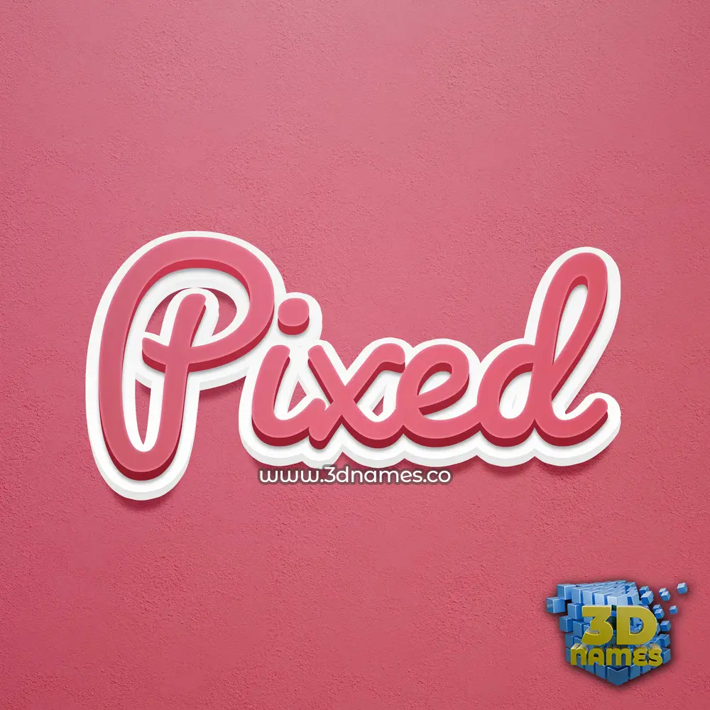 pixed in Red Scribble style - 3D name wallpaper