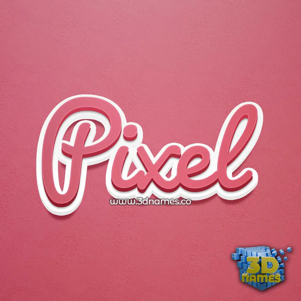 pixel in Red Scribble style - 3D name wallpaper