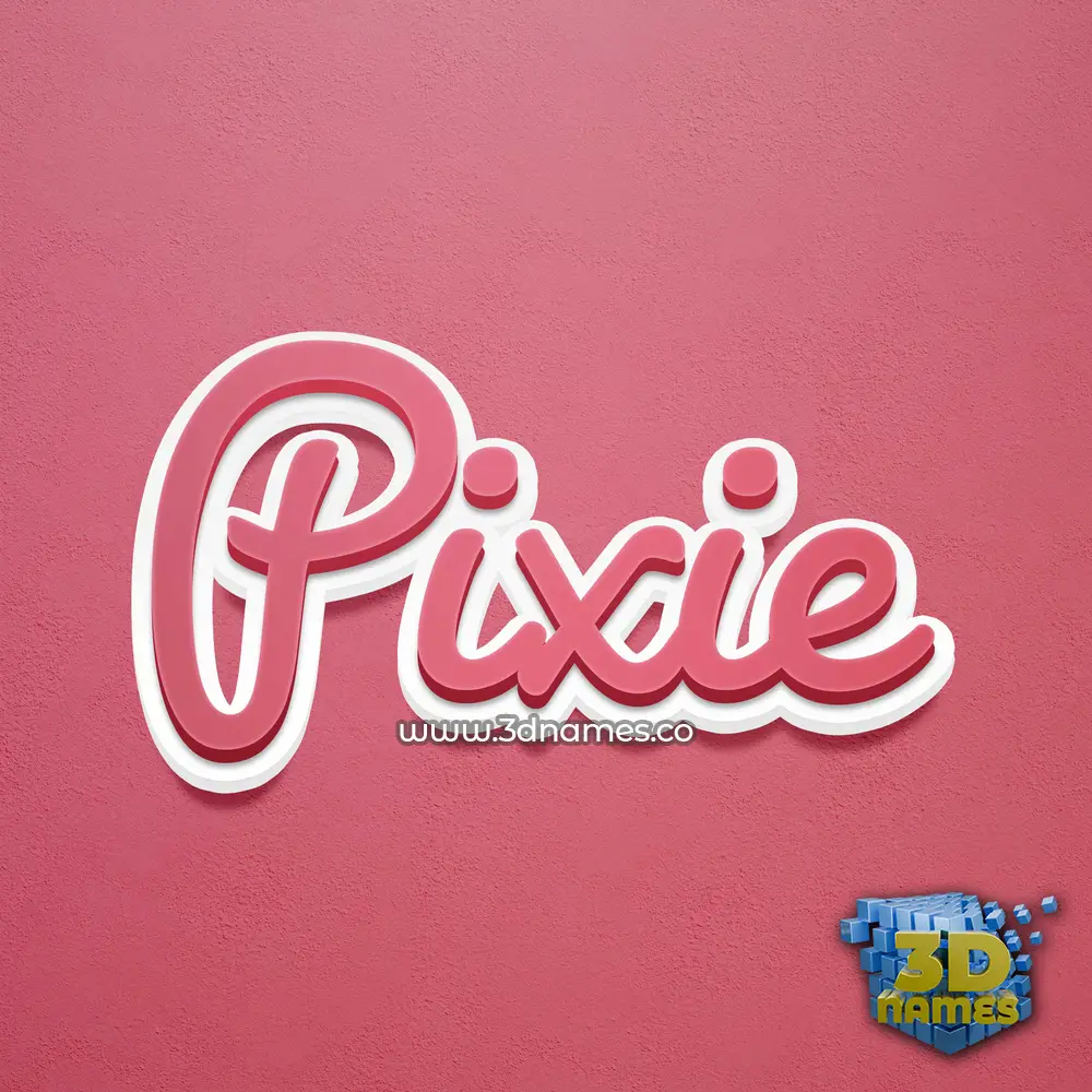 pixie in Red Scribble style - 3D name wallpaper