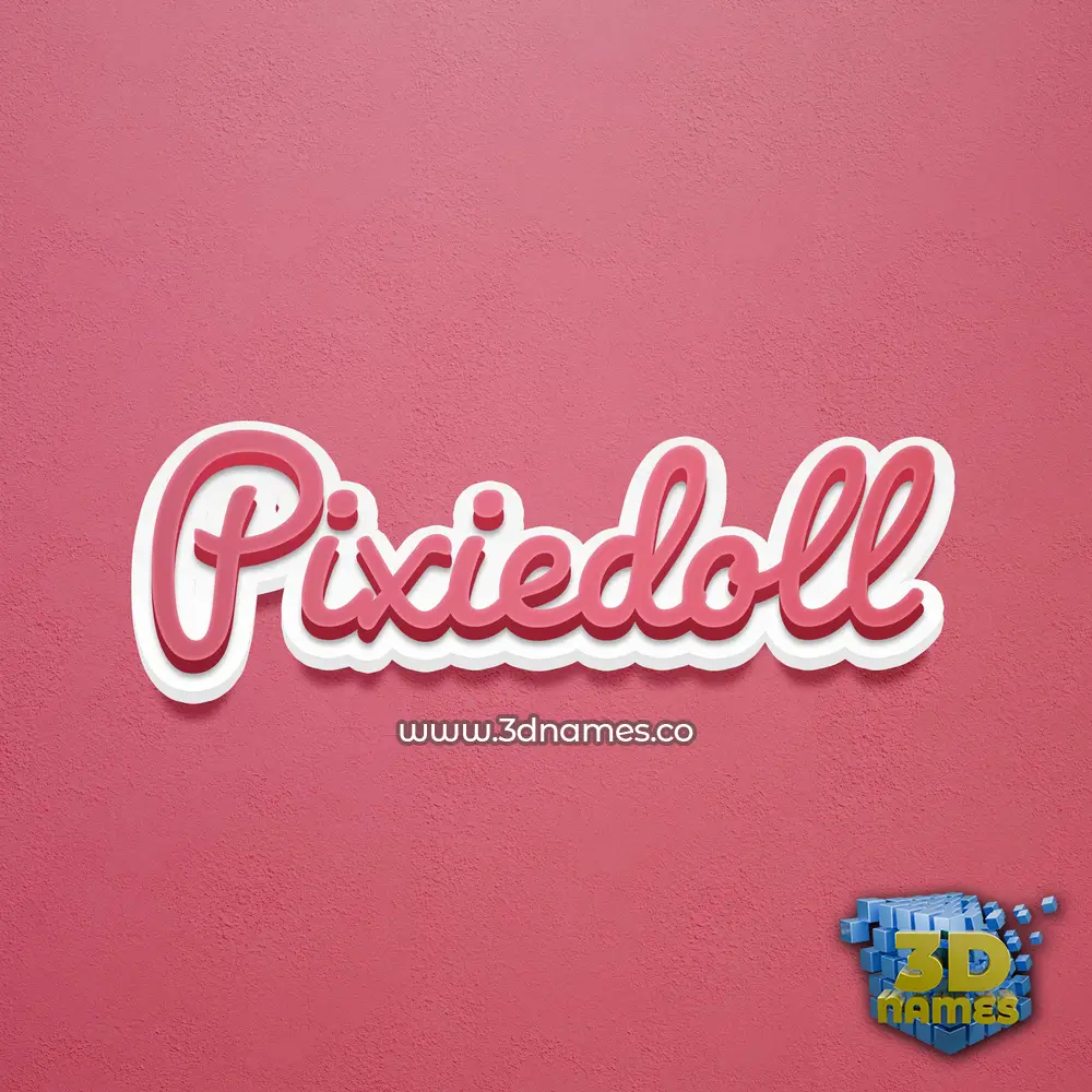 pixiedoll in Red Scribble style - 3D name wallpaper