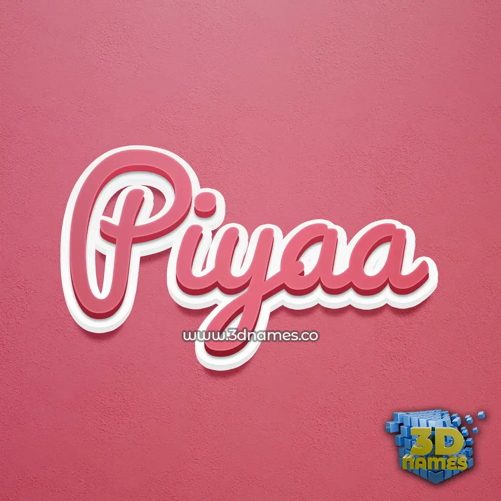 piyaa in Red Scribble style - 3D name wallpaper