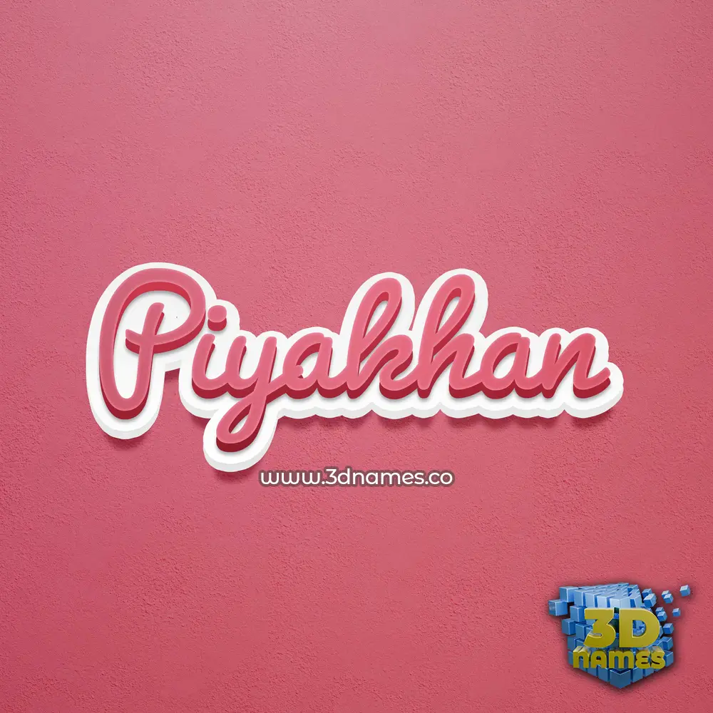piyakhan in Red Scribble style - 3D name wallpaper