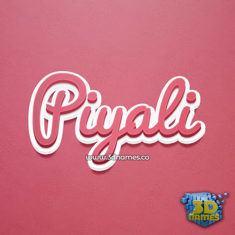 piyali in Red Scribble style - 3D name wallpaper