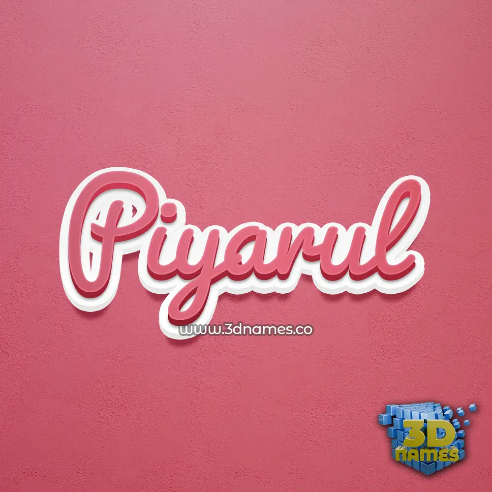 piyarul in Red Scribble style - 3D name wallpaper