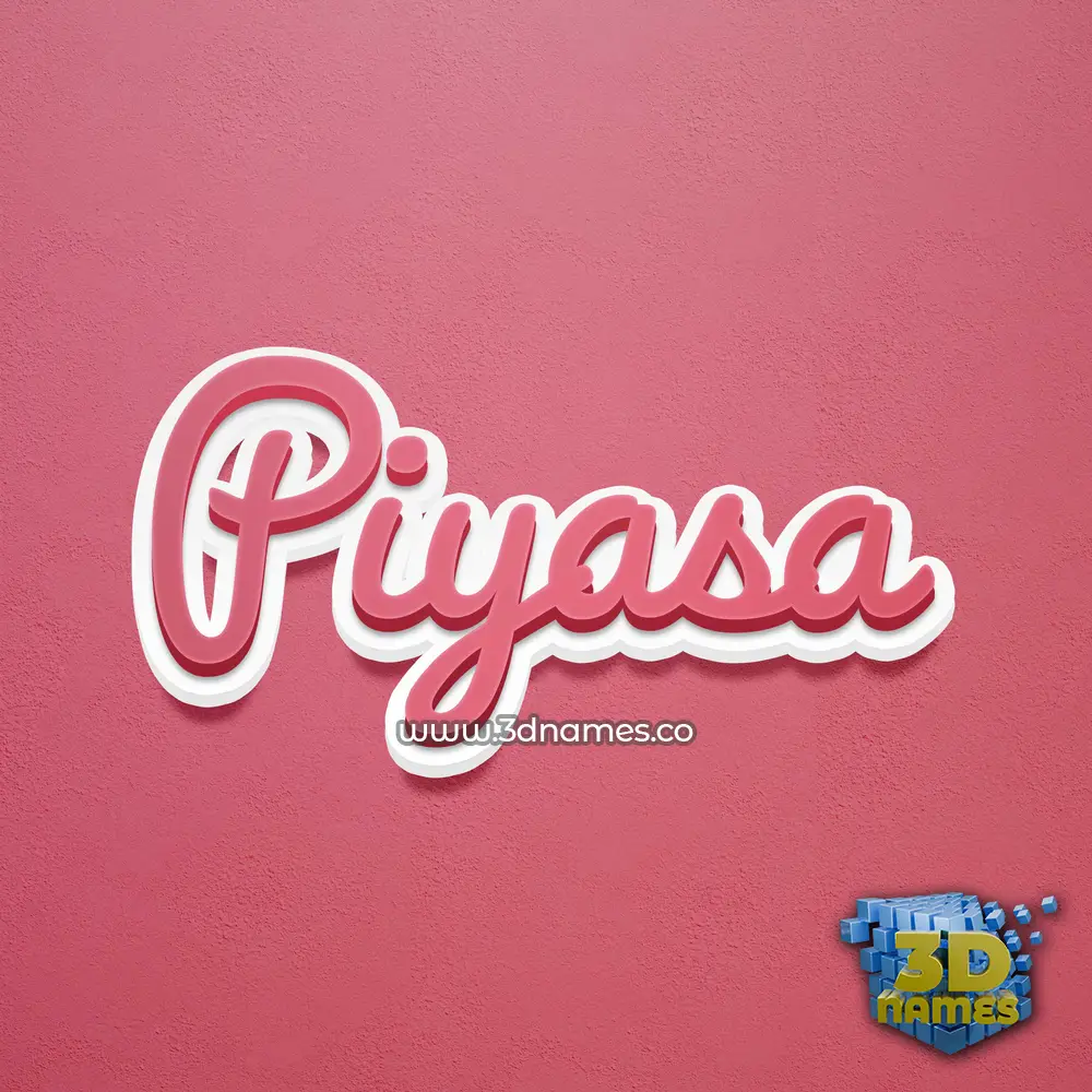 piyasa in Red Scribble style - 3D name wallpaper