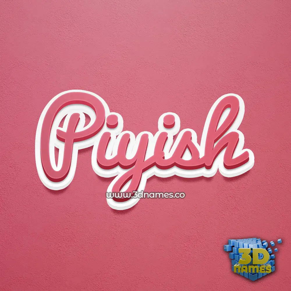 piyish in Red Scribble style - 3D name wallpaper